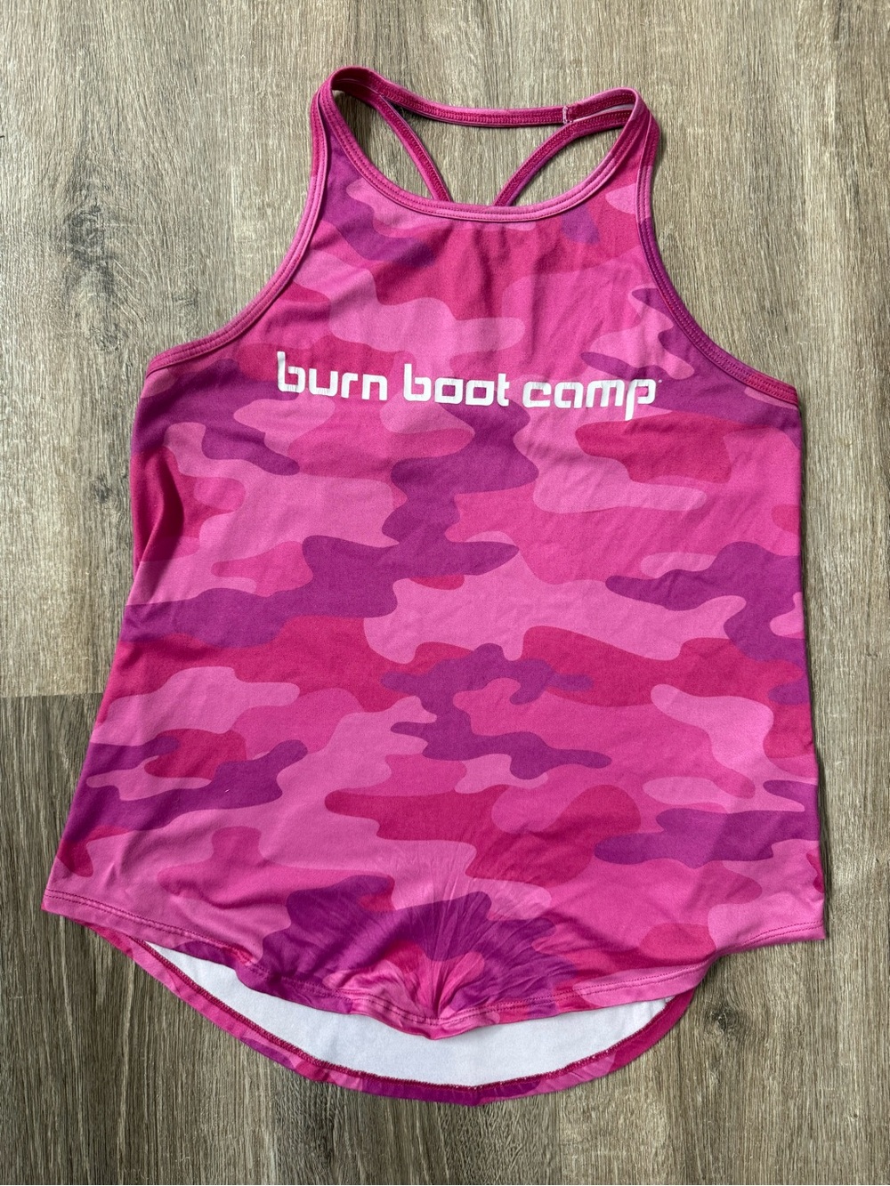 Burn Boot Camp Pink Camo Racerback Tank